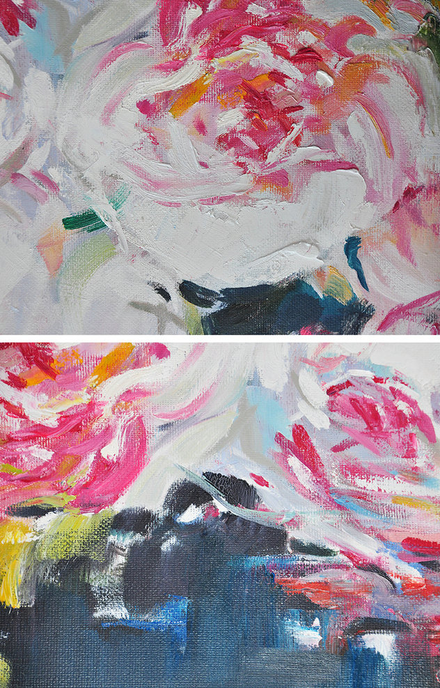 Abstract Flower Oil Painting Large Size Modern Wall Art #ABS0A2
